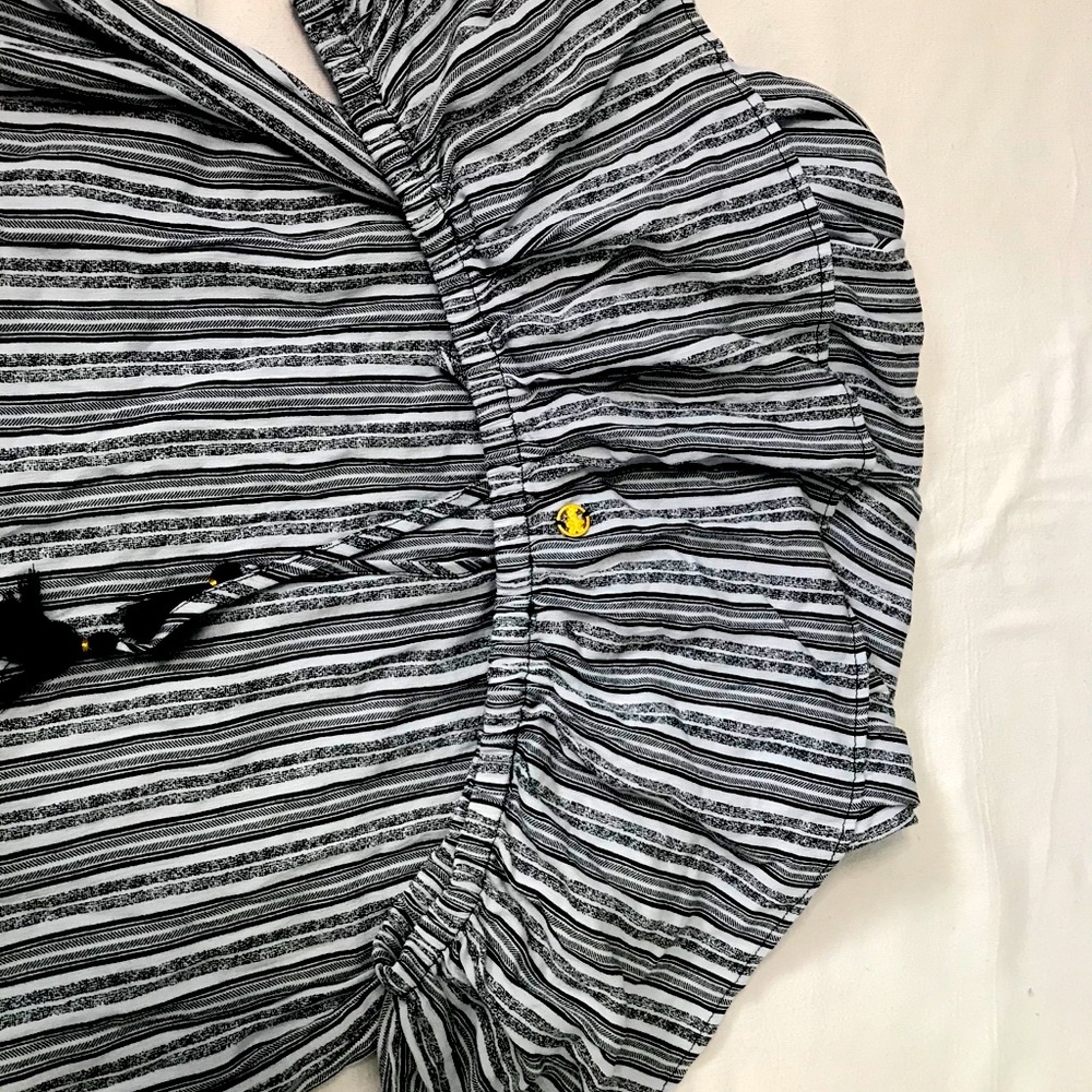 Black and White Striped Off the shoulder dress